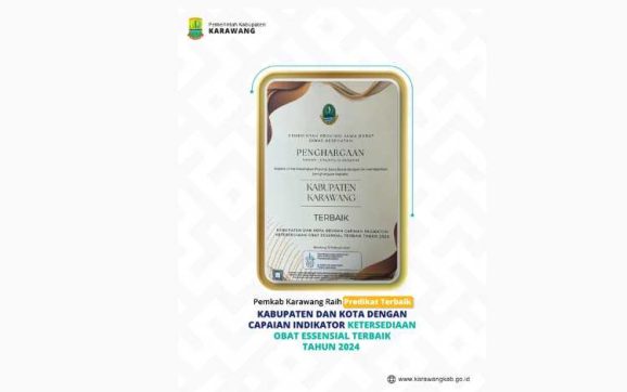 Pemkab Karawang Raih Capaian Ketersediaan Obat Esensial Terbaik 2024