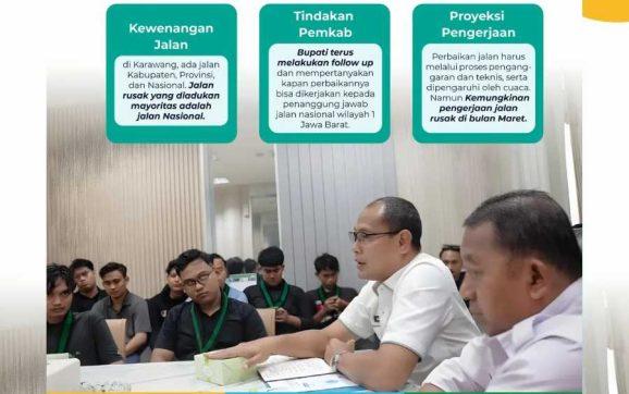 Temui HMI, Sekda Karawang Proyeksikan Perbaikan Jalan Rusak Nasional