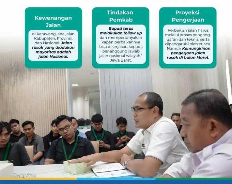 Temui HMI, Sekda Karawang Proyeksikan Perbaikan Jalan Rusak Nasional