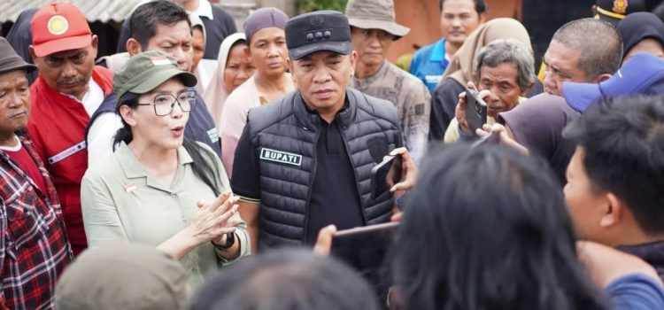 Bupati Aep dan Rieke Diah Pitaloka Tinjau Banjir Karangligar, Siapkan Rumah Pompa