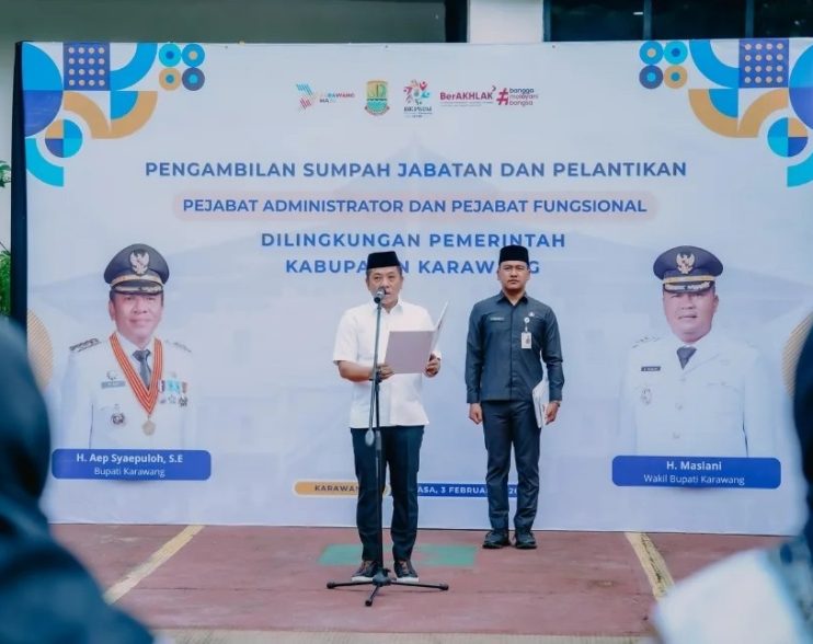Bupati Aep Lantik 13 Pejabat Administrator dan Kepala Puskesmas di Karawang